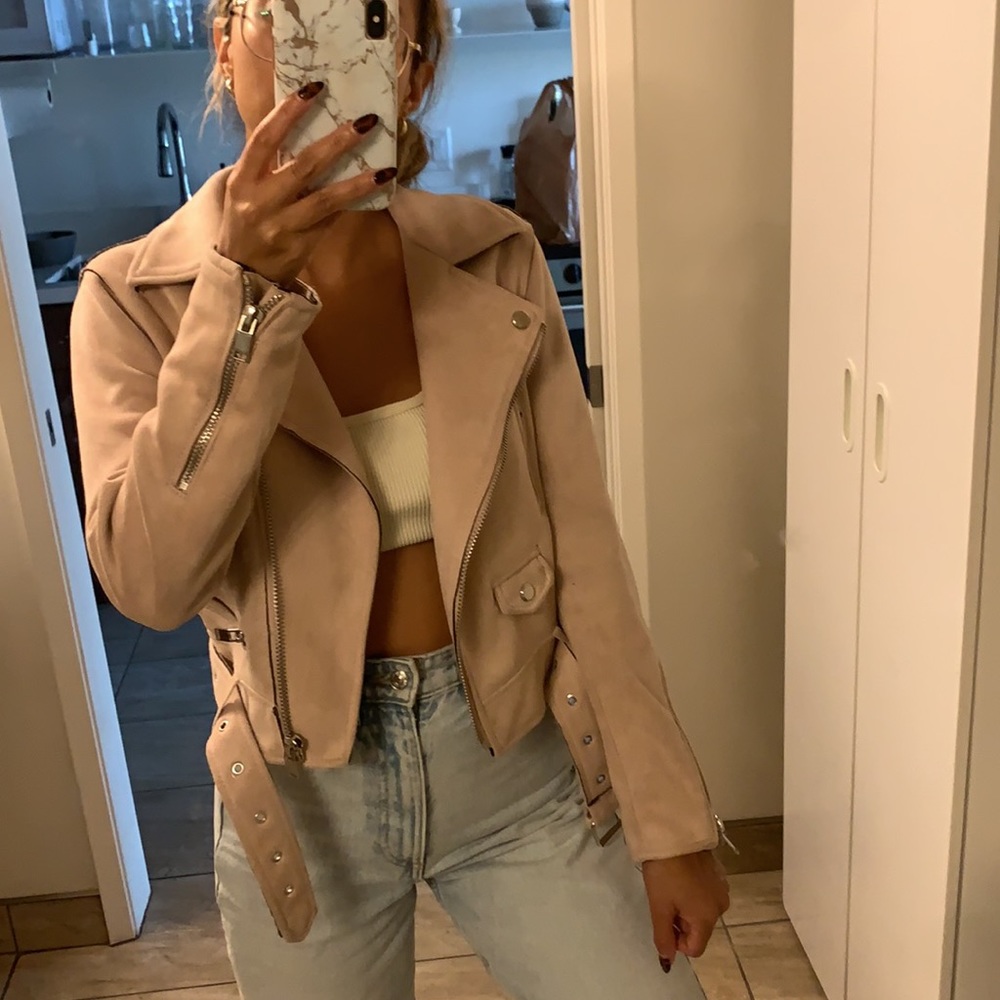 Dusty pink suede jacket